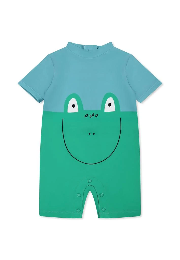 Stella McCartney Green Anti Uv Romper For Baby Boy With Frog 1