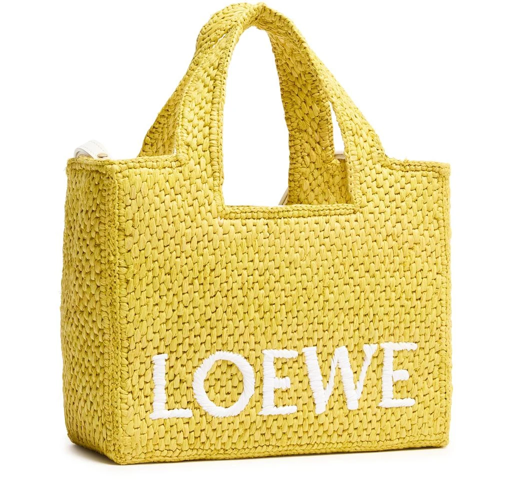 Loewe Small Loewe Font Tote in raffia 3