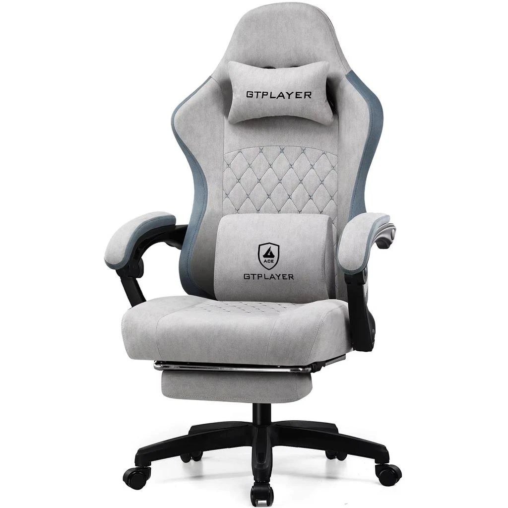 GTPLAYER Ergonomic Gaming Chair with Pocket Spring Cushion, Adjustable Linkage Armrests, Footrest, and Lumbar Support 2