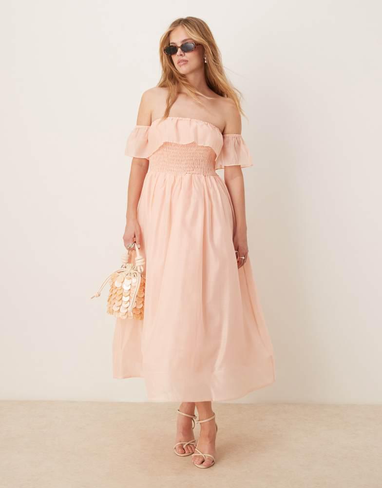 True Decadence True Decadence strapless midi dress in dusty peach