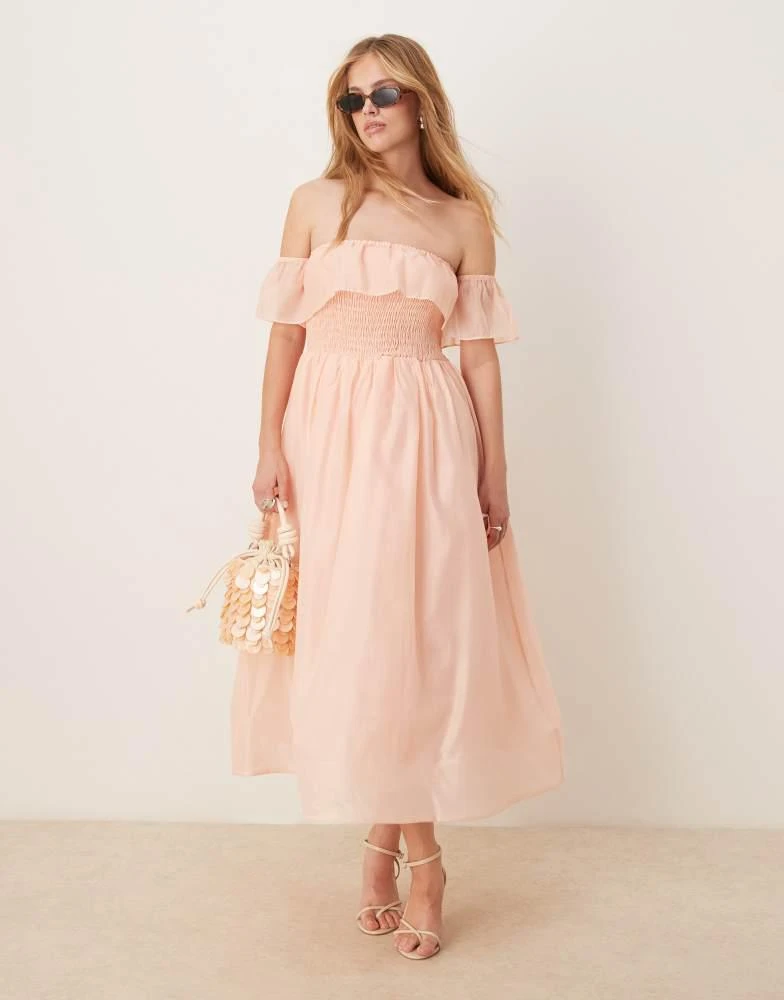 True Decadence True Decadence strapless midi dress in dusty peach 1