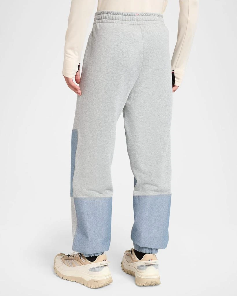 Moncler Men
s Color Block Cotton Denim Sweatpants 3