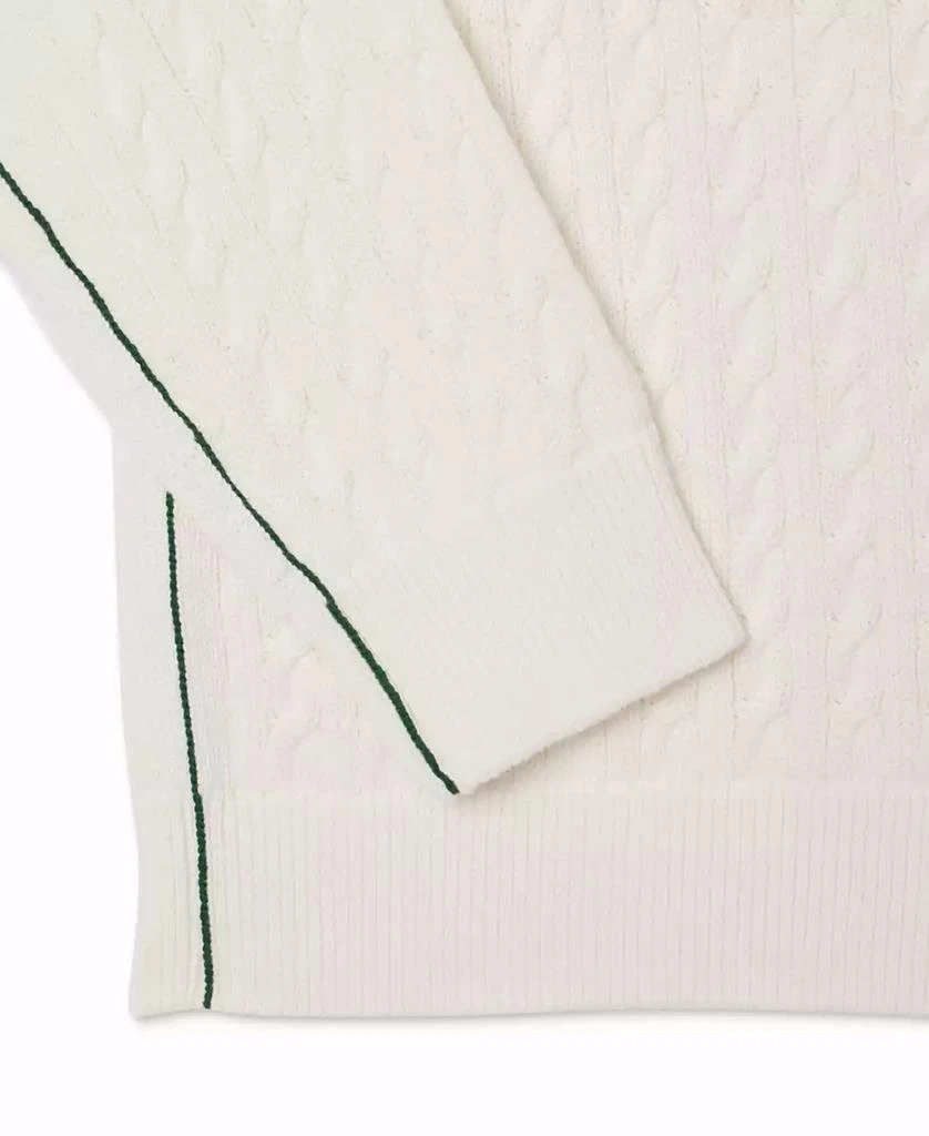 Lacoste Men's Regular-Fit Cable-Knit Crewneck Sweater 4