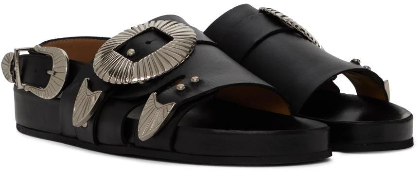 Toga Pulla SSENSE Exclusive Black Oversized Buckle Sandals 4