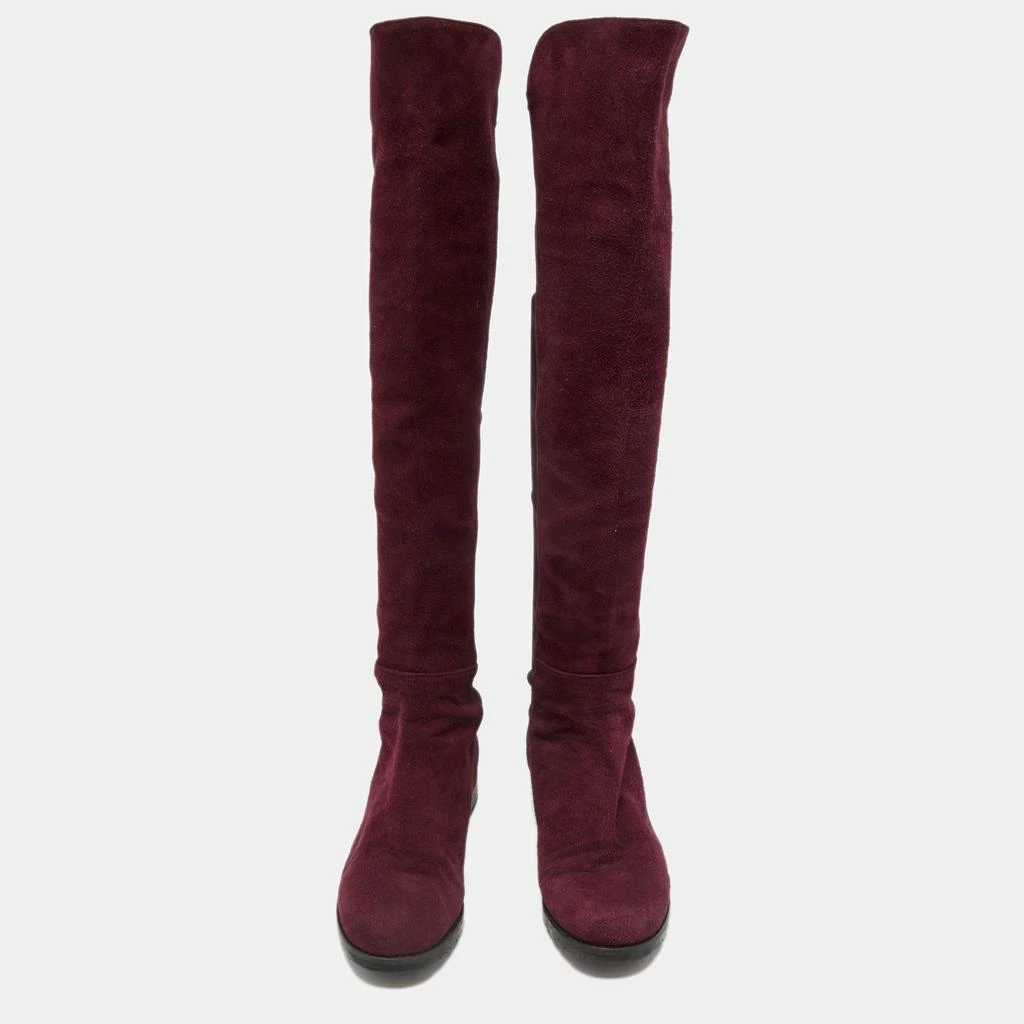 Stuart Weitzman Stuart Weitzman Burgundy Suede Knee Length Boots Size 34.5 4