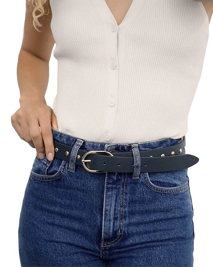 Ettika Jewelry Women's Boyfriend Stud Blue Leather Belt 5