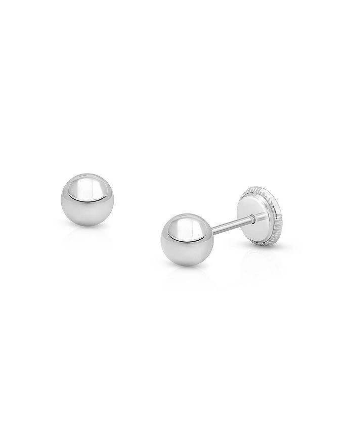 Tiny Blessings Girls' 14K Gold 4mm Classic Round Studs Screw Back Earrings - Baby, Little Kid, Big Kid 1