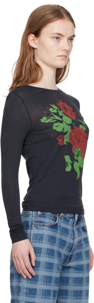 Molly Goddard Navy Karina Long Sleeve T-Shirt
