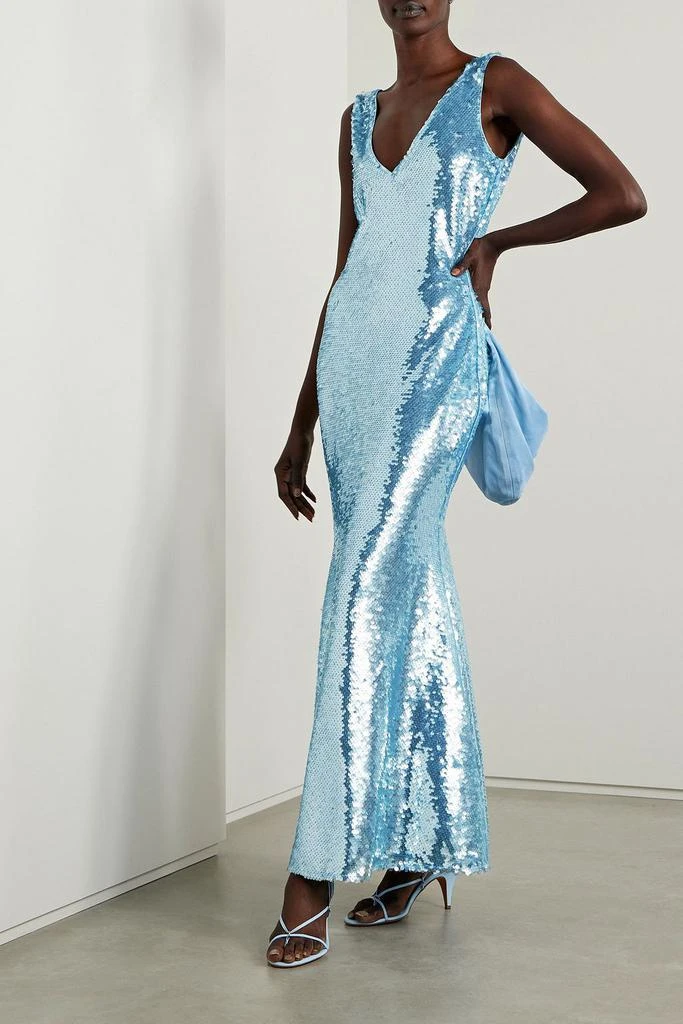 Self Portrait Sequined mesh maxi dress 2