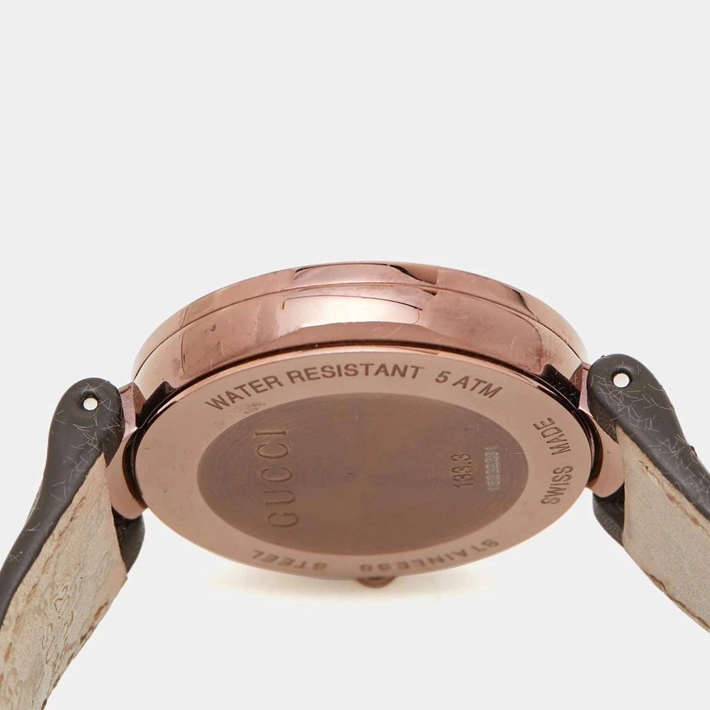Gucci Gucci Slate Brown PVD Stainless Steel Leather Interlocking G YA133309 Women's Wristwatch 37 mm 6
