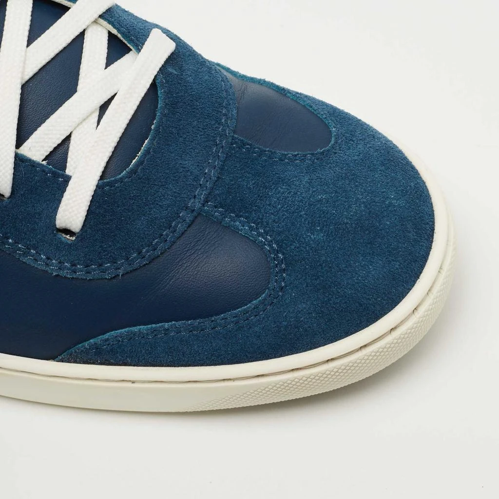 Louis Vuitton Louis Vuitton Blue Leather and Suede Low Top Sneakers Size 40.5 7