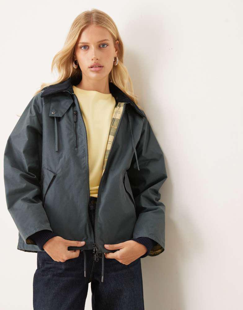 Barbour Barbour Transport premium wax jacket in dark slate/ancient