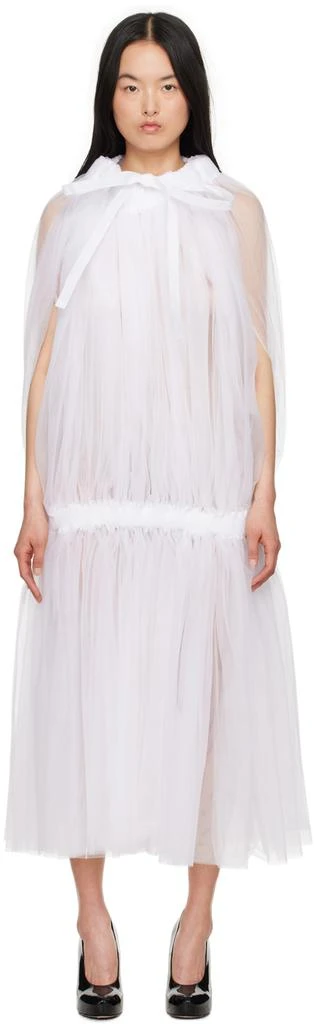 Noir Kei Ninomiya White Cape Midi Dress 1