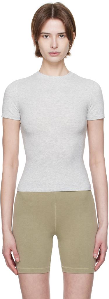 SKIMS | Cotton Jersey T-Shirt | LIGHT HEATHER GREY | Women