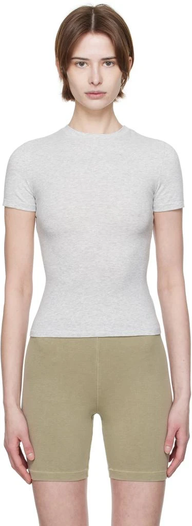 SKIMS Gray Cotton Jersey T-shirt 1