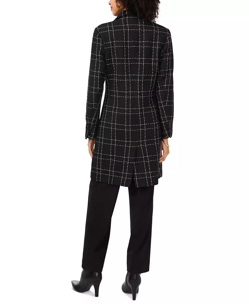 Vince Camuto Women's Windowpane-Plaid Long Jacket 2