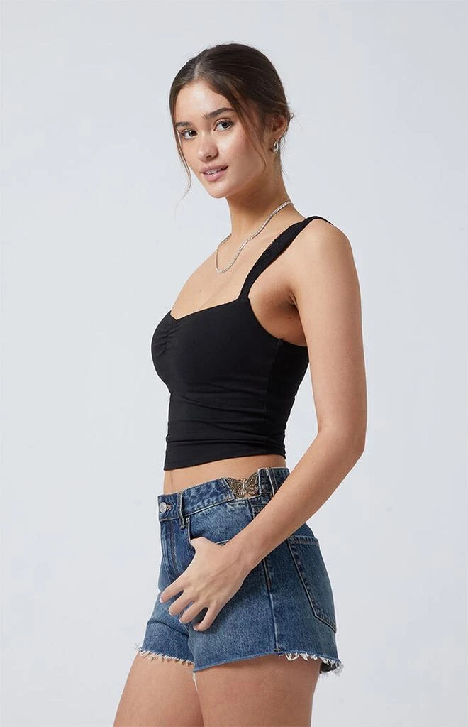 PacSun Dark Indigo Butterfly High Waisted Denim Festival Shorts 3