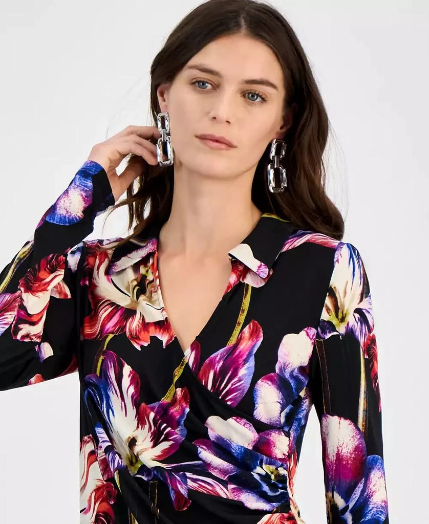 INC International Women's Floral Surplice Top, Exclusively at Macy's 3