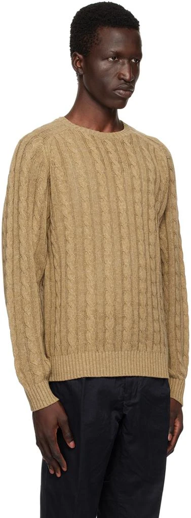 BEAMS PLUS Khaki Cable Knit Sweater 2
