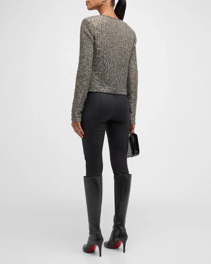 St. John Sequined Metallic Knit Jacket 6