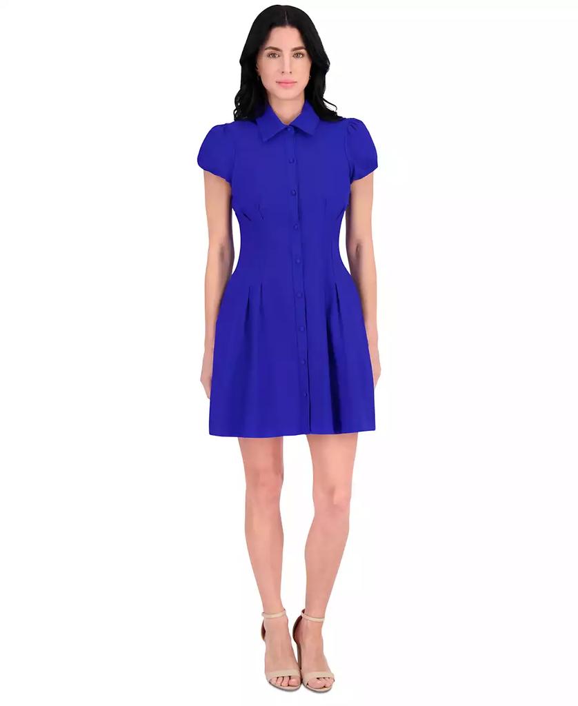 Kensie Women's Collared Cap-Sleeve Fit & Flare Dress