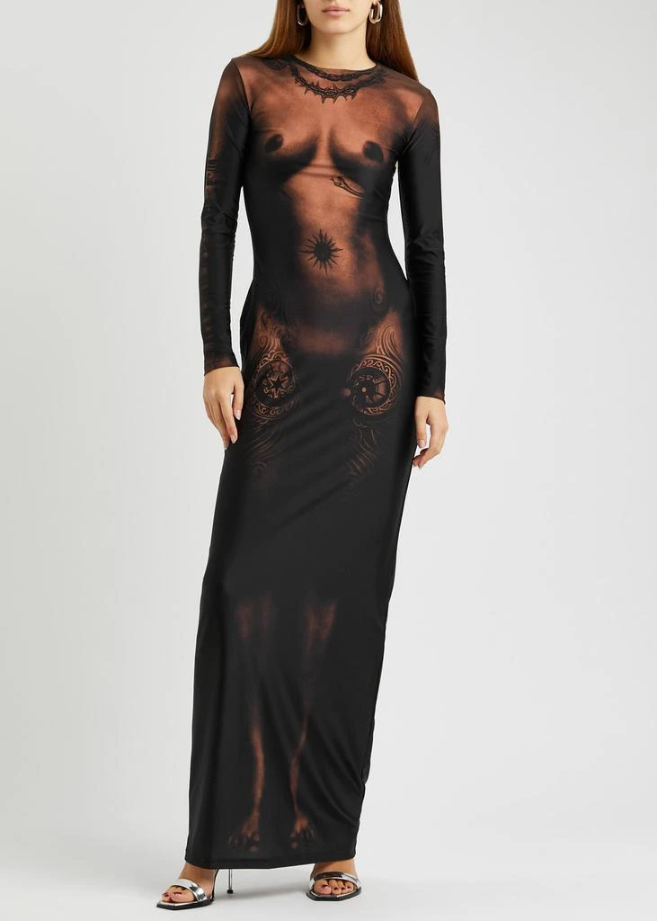 Jean Paul Gaultier Body Tattoo stretch-jersey maxi dress 4