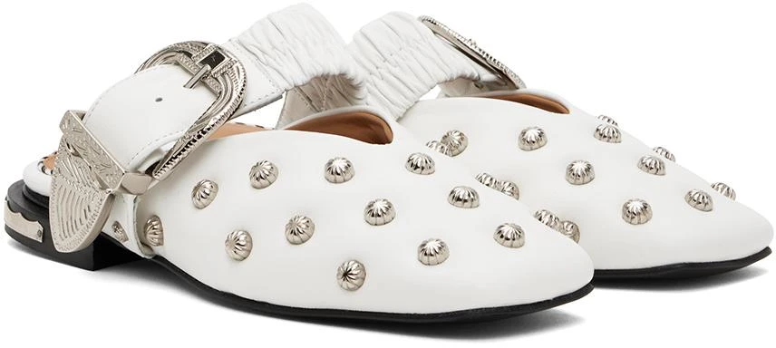 Toga Pulla White Studded Slippers 4