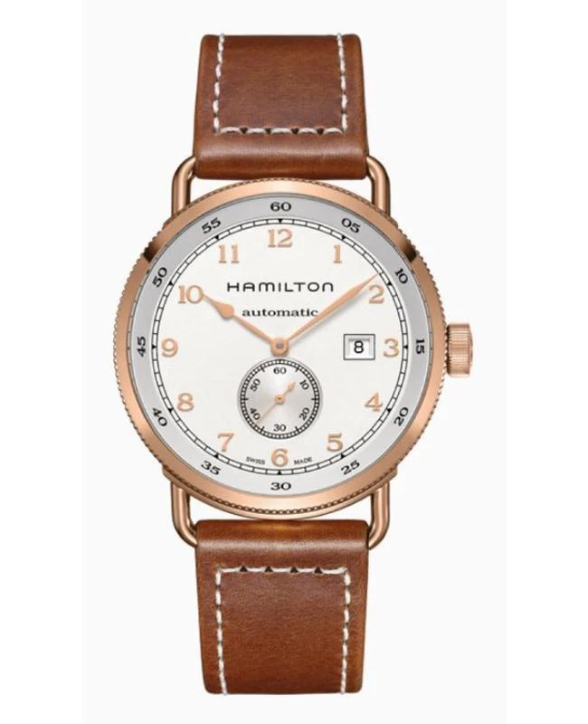 Hamilton Hamilton Khaki Navy Pioneer Small Second Auto Silver Dial Leather Strap Men's Watch H77745553 1