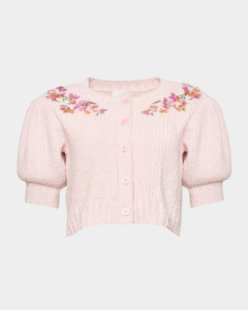 Cinq a Sept Millicent Trailing Flower Cropped Cardigan