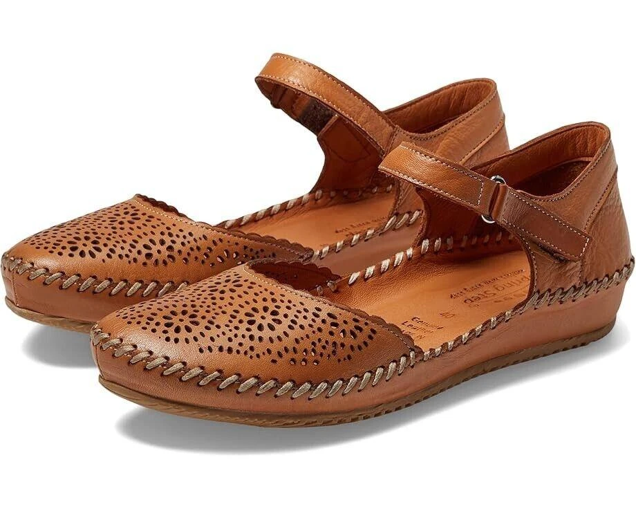Spring Step Wallania Flats Women's US 9 Camel Leather Mary Jane Shoes KHD613 1