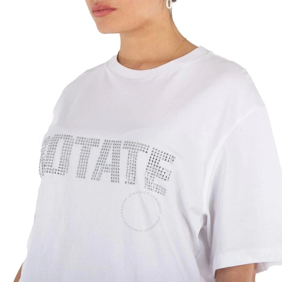 ROTATE Birger Christensen Rhinestone Logo Aster Cotton T-Shirt 2