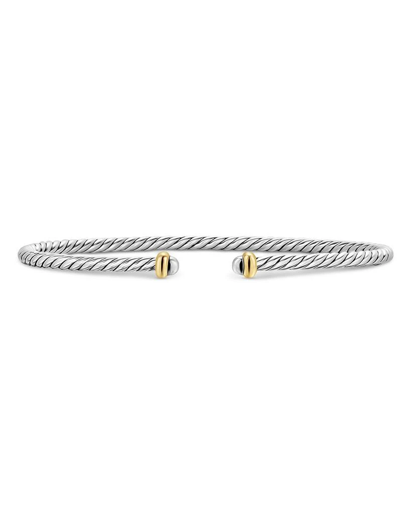 David Yurman Micro Cable Flex® Bracelet in Sterling Silver with 14K Yellow Gold, 2.6mm 1