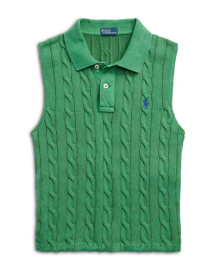 Ralph Lauren Cable Knit Polo Sweater 6