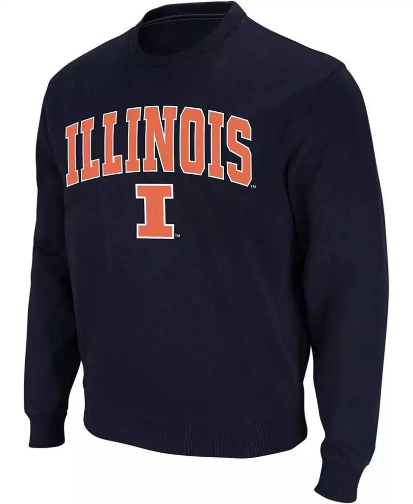 Colosseum Men's Navy Illinois Fighting Illini Arch Logo Crew Neck Sweatshirt 1