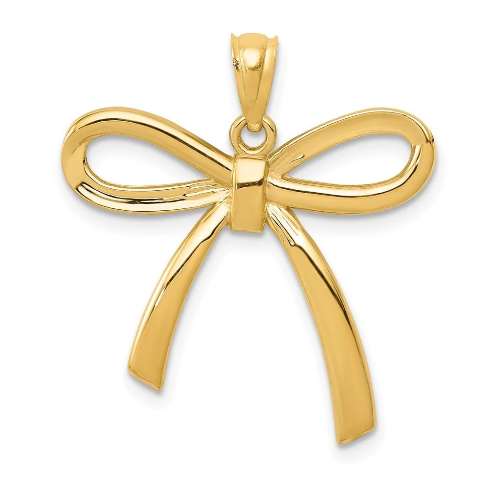 Diamond2Deal 14k Yellow Gold Gold Polished Ribbon Bow Pendant