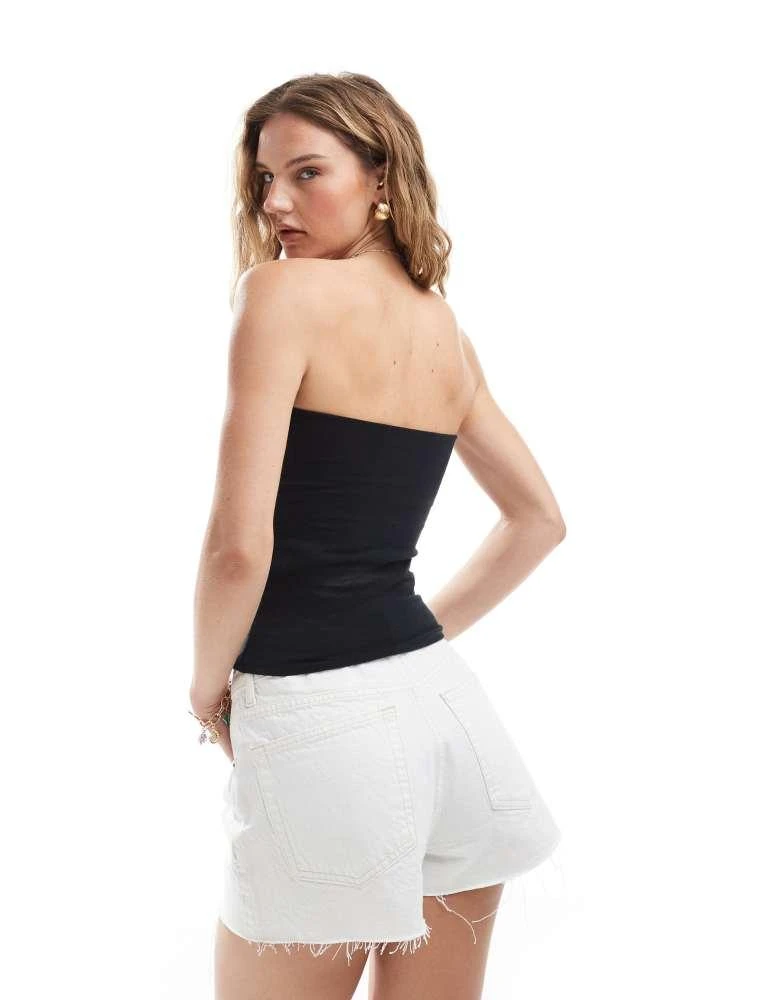 HOLLISTER Hollister tie front halterneck tube top in black 3