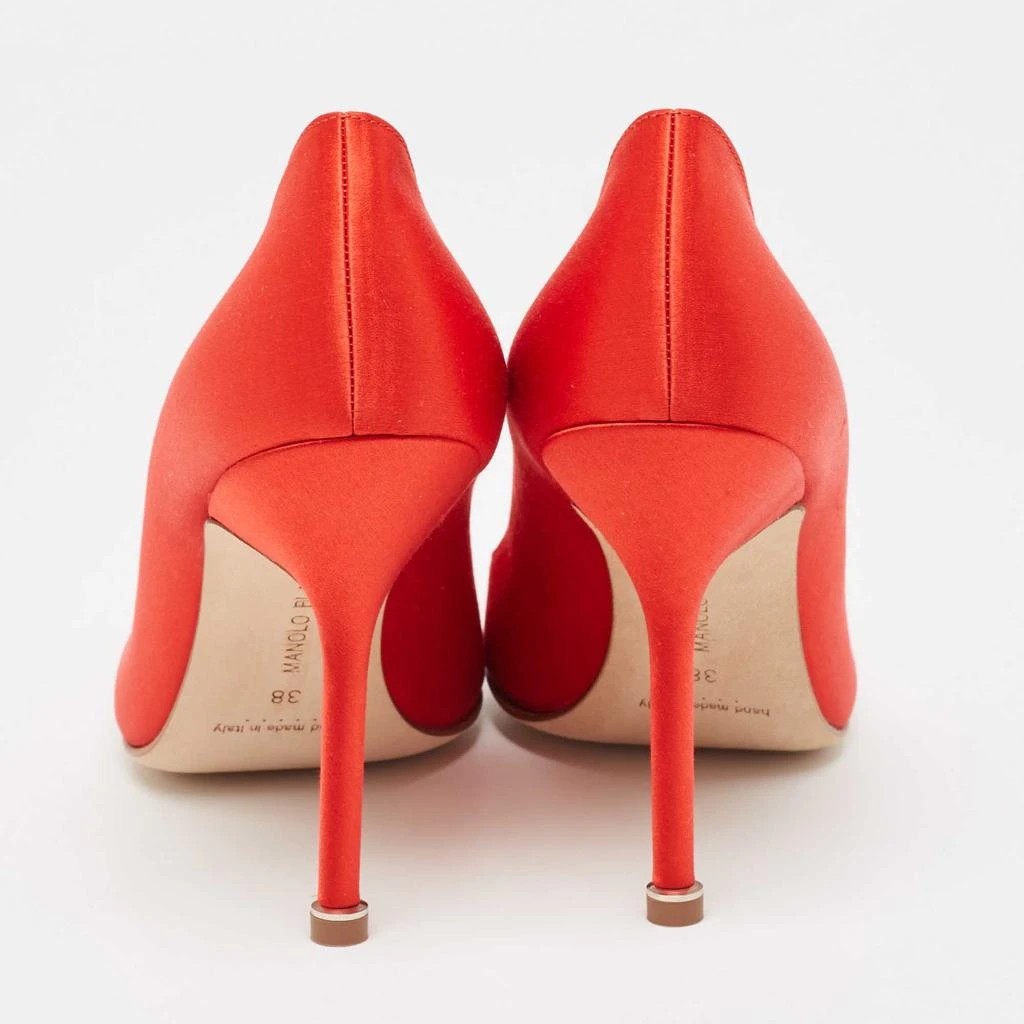 Manolo Blahnik Manolo Blahnik Red Satin Hangisi Pumps Size 38 5