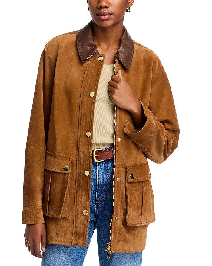 VERONICA BEARD Suz Suede Leather Dickey Coat 1