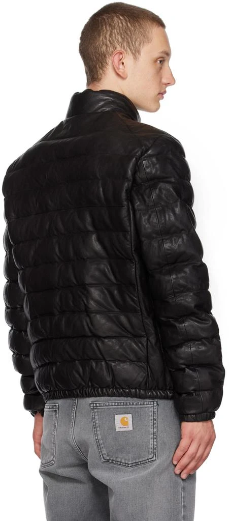 Parajumpers Black Ernie Leather Jacket 3