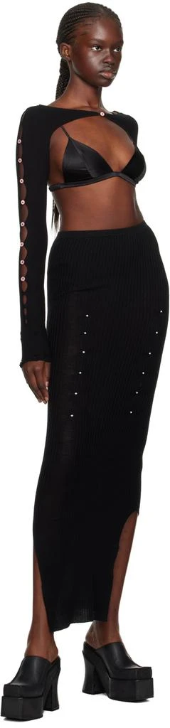 RUI Black Rib Maxi Skirt 4