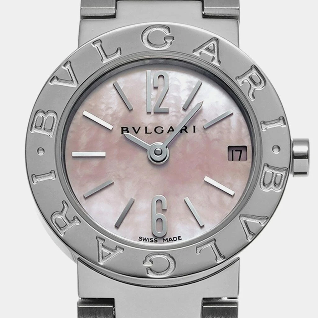 BVLGARI Bvlgari Pink Shell Stainless Steel Bvlgari Bvlgari BB23SS Quartz Women's Wristwatch 23 mm 4