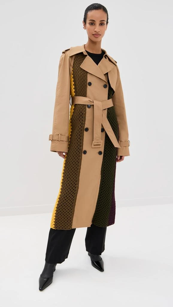 Monse Crochet Combo Trench Coat 4