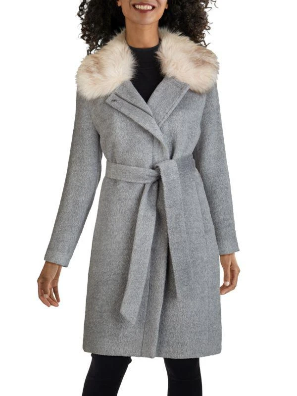 Cole Haan Wool Blend Wrap Coat 1