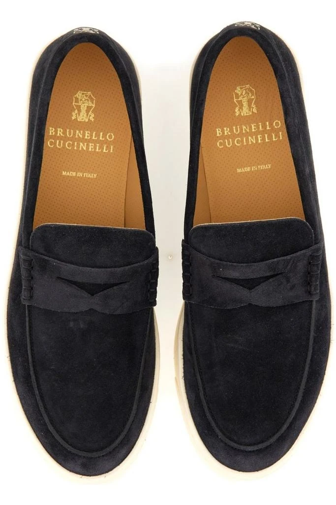 Brunello Cucinelli Brunello Cucinelli Penny-Slot Round-Toe Loafers 5