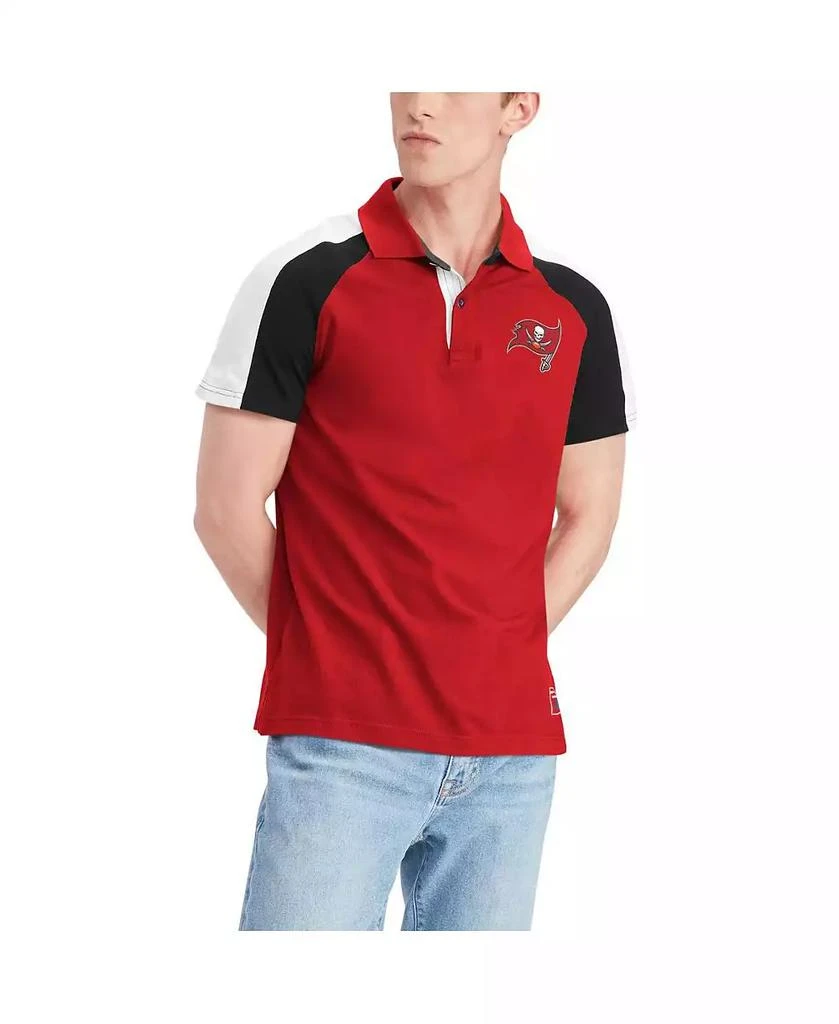 Tommy Hilfiger Men's Red, White Tampa Bay Buccaneers Holden Raglan Polo Shirt 5
