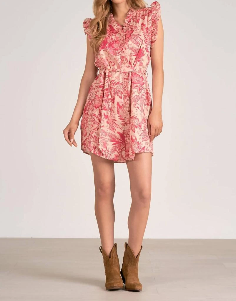 Elan Elan - Ruffle Sleeves Mini Dress 1