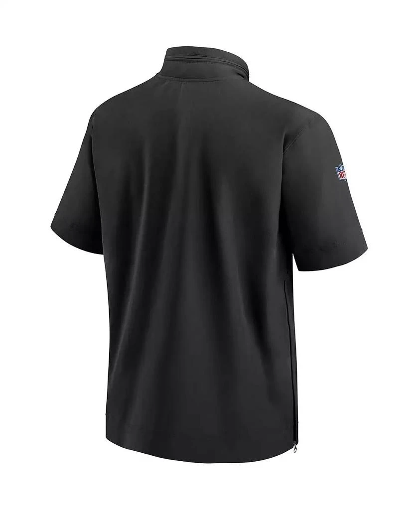 NIKE Men's Black Jacksonville Jaguars Sideline Coach Short Sleeve Hoodie Quarter-Zip Jacket 3