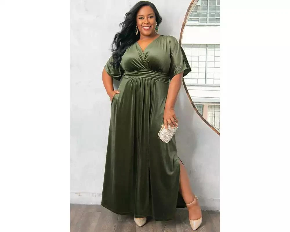 Kiyonna Plus Size Verona Velvet Evening Gown 4