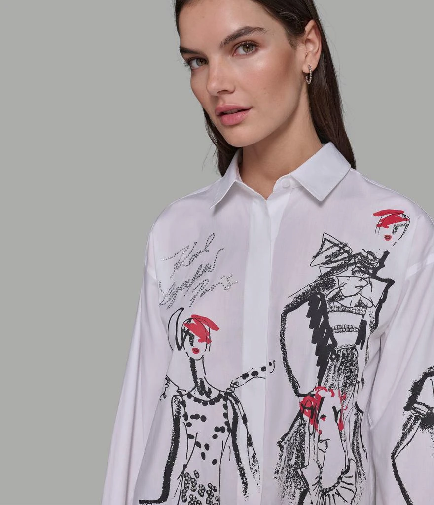 Karl Lagerfeld Paris SKETCH GIRL POPLIN SHIRT 4