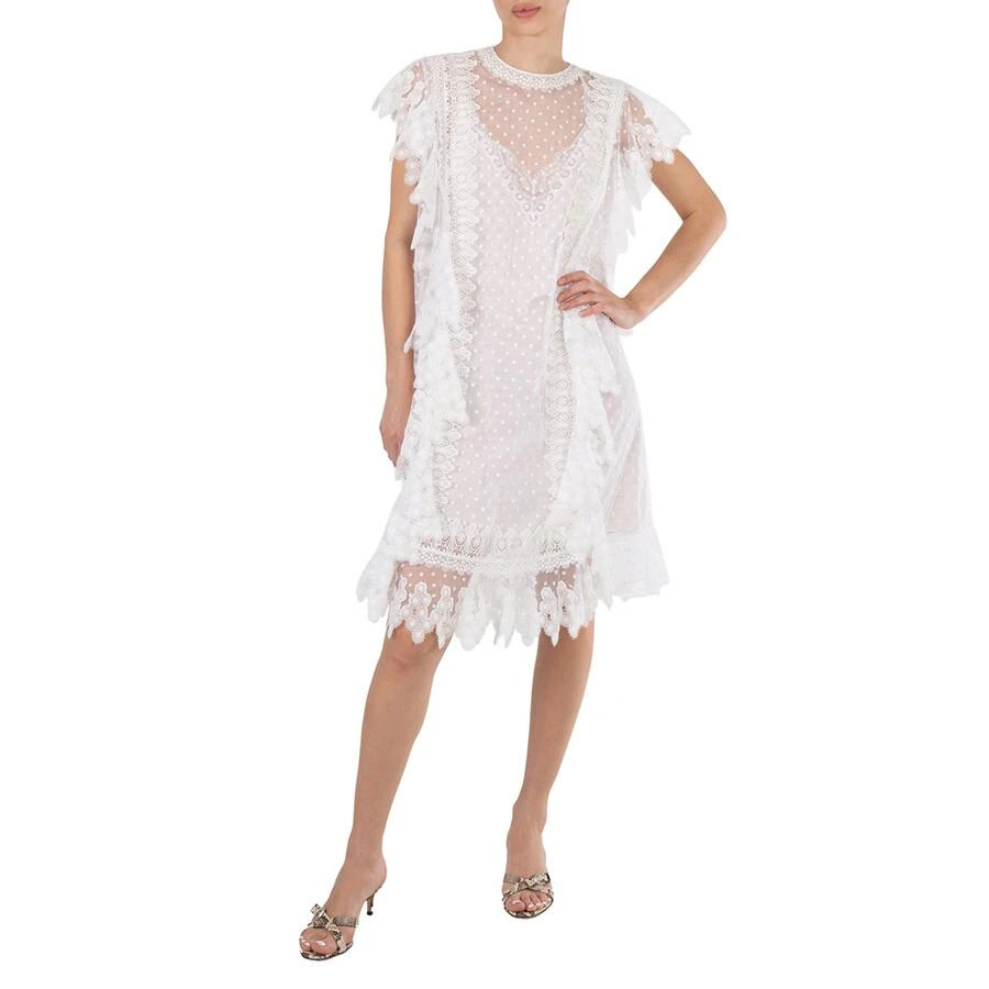 Burberry Nahla White Polka-dot And Scalloped Lace Tulle Dress 1